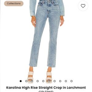 GRLFRND Karolina  high rise straight crop in parchment